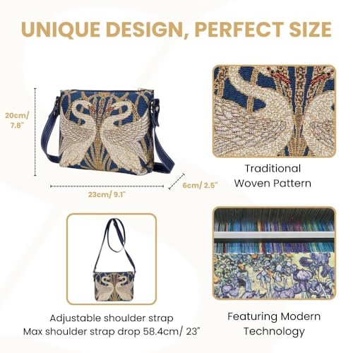 Signare Tapestry Women Bags inspired by Walter Crane, The Swan3