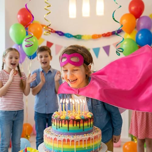 Image of Superhero Capes for Kids Halloween Costumes and Dress up - Superhero Toys Capes 4-10 Year for boys birthday party Gifts
