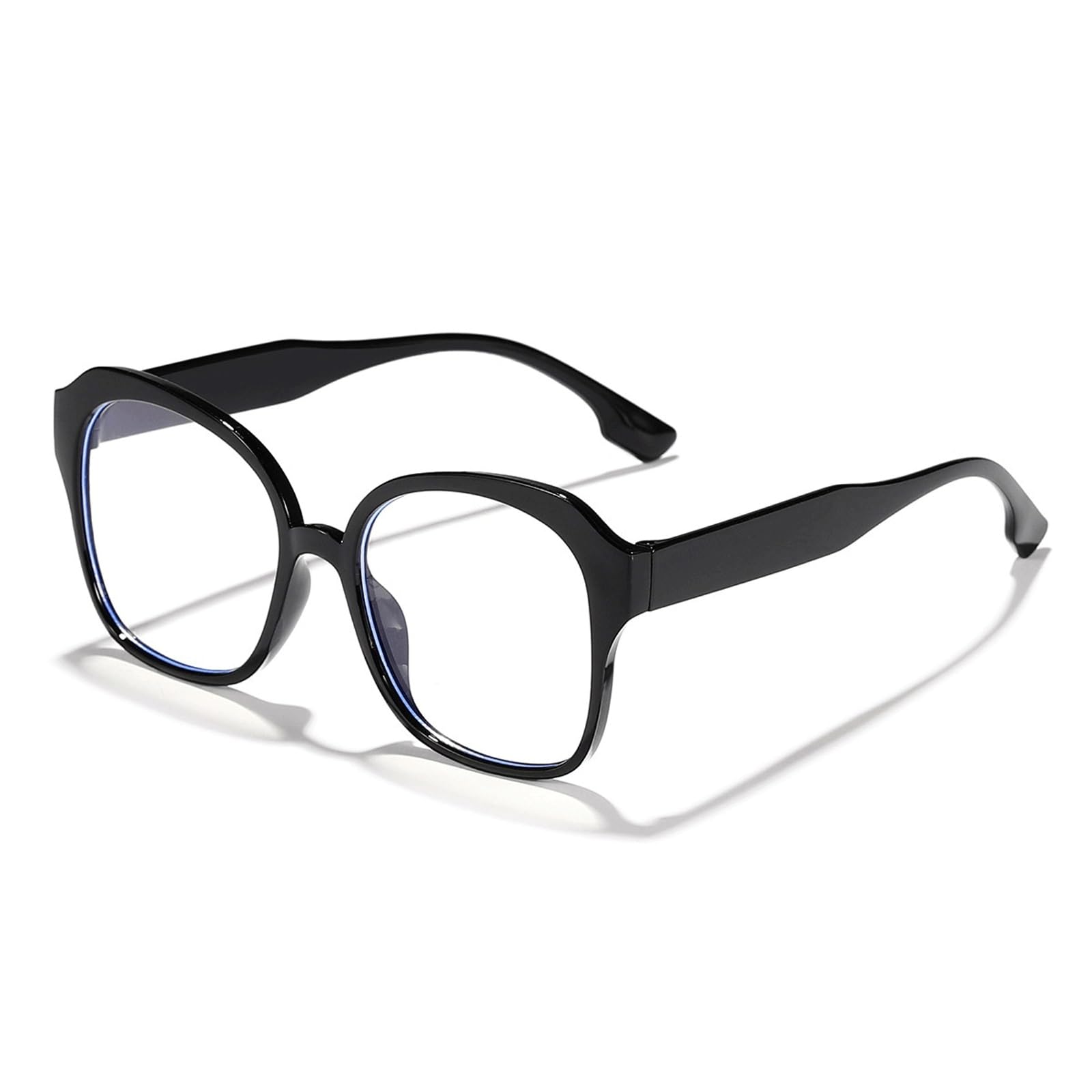 KLJUddGY Vintage Eyewear Frames Anti-Blue Light Glasses Spectacles for Computer Non Prescription Eyeglasses Reading Glasses Decorative(Nero)