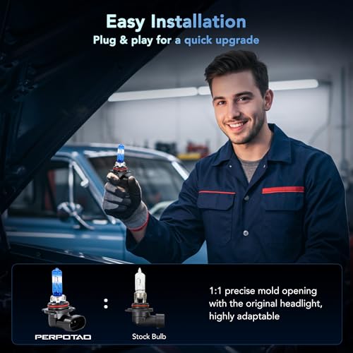 Image of 9012 /HIR2 Halogen Headlight Bulbs, 12V 55W, 3800K Warm White, Road Legal, OEM-Grade High Performance, Upgraded Brightness, High /Low Beam Light Bulb Replacement, Long Life, Plug and Play, 2 Pack