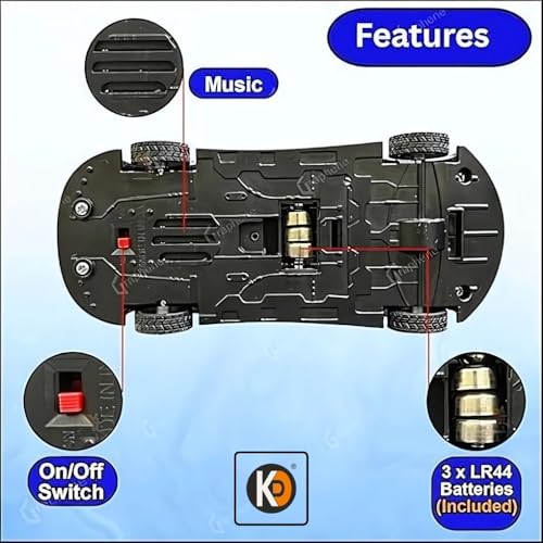Image of K D Friction Powered Police Car with Lights Music Super Speed Colorful Dazzling Lights and Sound Siren Pullback Cop Vehicle Toy for Kids Best Birthday Gift for Above 3+ Years Boys Girls (Blue)