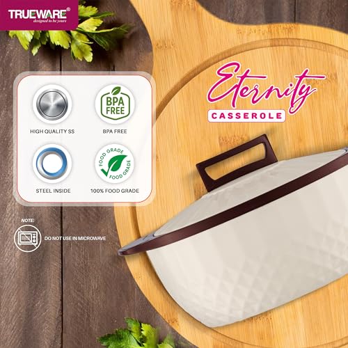 Image of Trueware Eternity Inner Steel Insulated 1500 ML Thermoware Casserole | BPA Free | Odour Proof | Food Grade | Easy to Carry | Serving | Curd Maker | Hot Pot