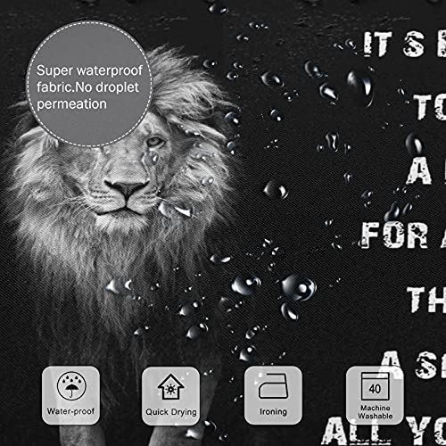 4 Piece Be A African Black Lion Majestic Brave King Shower Curtains Sets With Non-Slip Rugs, Toilet Lid Cover And Bath Mat, Bathroom Sets With Shower Curtain And Rugs And Accessories #TOP5