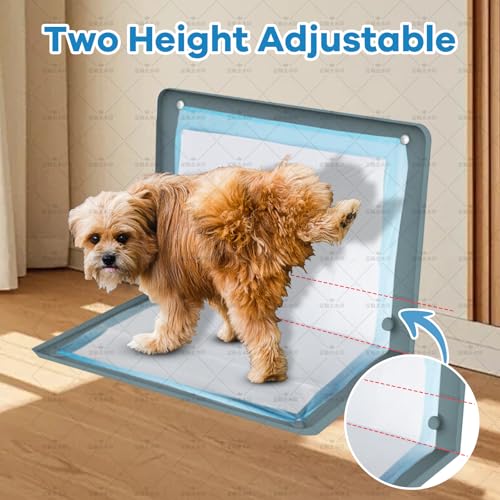 Image of Pee Pad Holder, Puppy Pad Holder Tray, Soft Silicone Non-Slip Dog Potty Tray, 24 inch x 35 inch High Edge Puppy Pad Holder with 4 Sucker for Puppy Potty Training