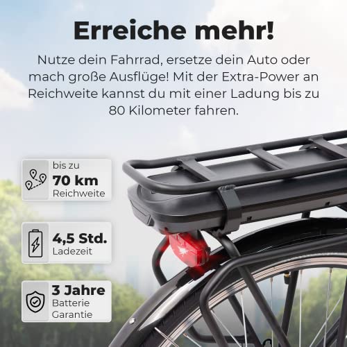 Tretwerk Pedelec, 28 inch, e-bike, dames met fietsmand en 7 versnellingen, Shimano Nexus naafschakeling, elektrische… - Afbeelding 5