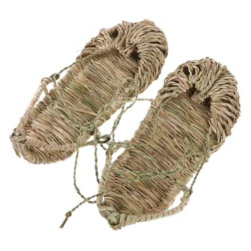 GALPADA Natural Woven Grass Shoes Fashion Breathable Retro 80s Style Unique Beach Shoes Craft Sandals for Men and Women Summer Use