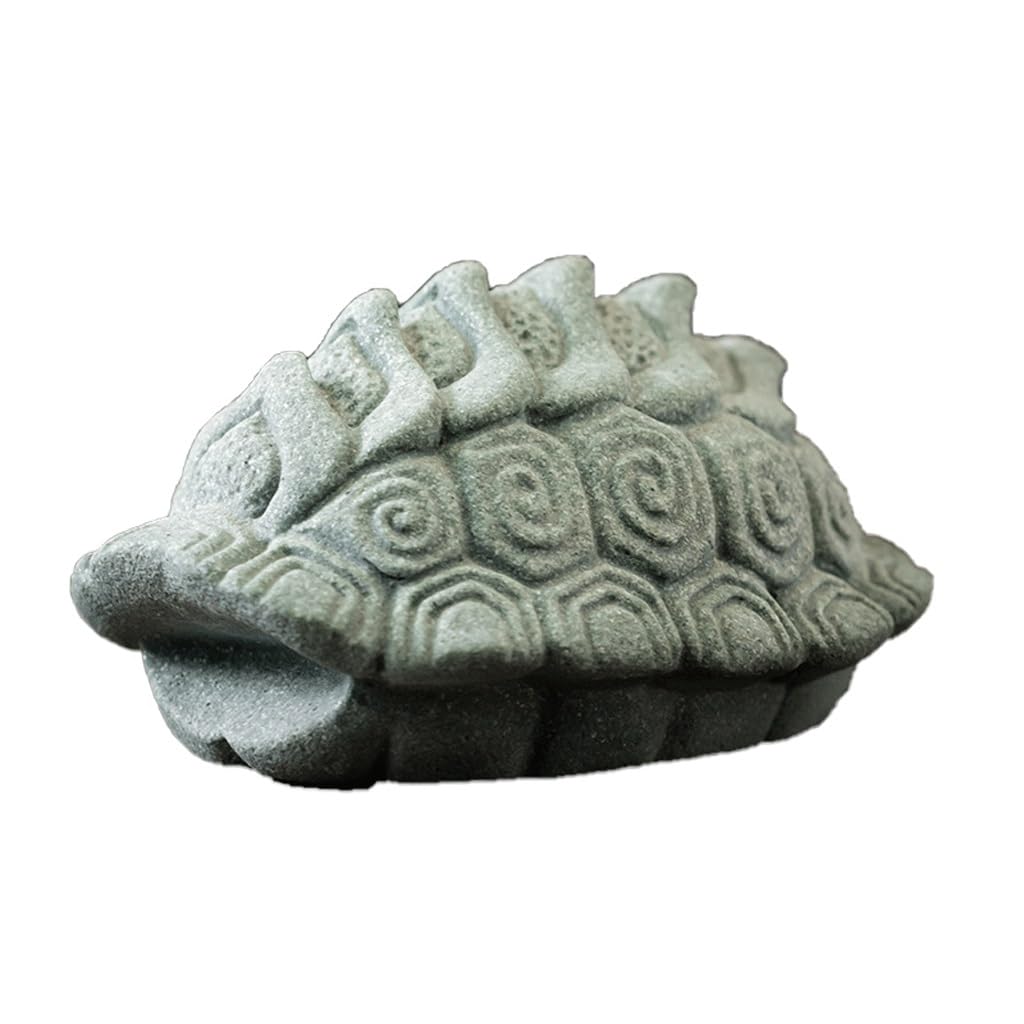 ENGENDER Kung Fu Tea Pet Classic Turtle Shell Tea Pet, Green Sand Stone, Chinese Ceremony Accessories, Home Decoration Ornaments