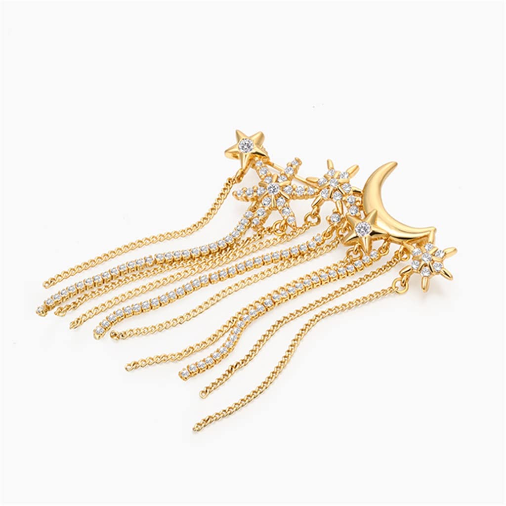 Brosche mit Sternquaste und Mikroeinlage aus Zirkonia, personalisiertes Anstecknadel-Accessoire