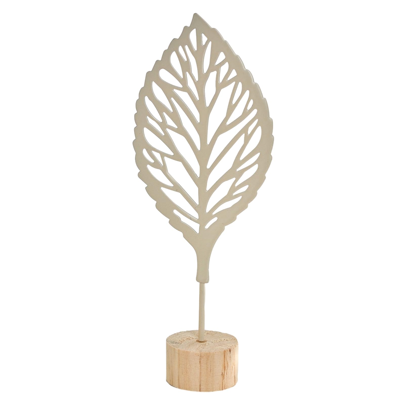 Tuxoiou Ginkgo Leaf Statue, Anti-Rust Iron Art Sculpture, Gold Botanical Metal Ornament for Living Room Wine Cabinet Home Decor White A