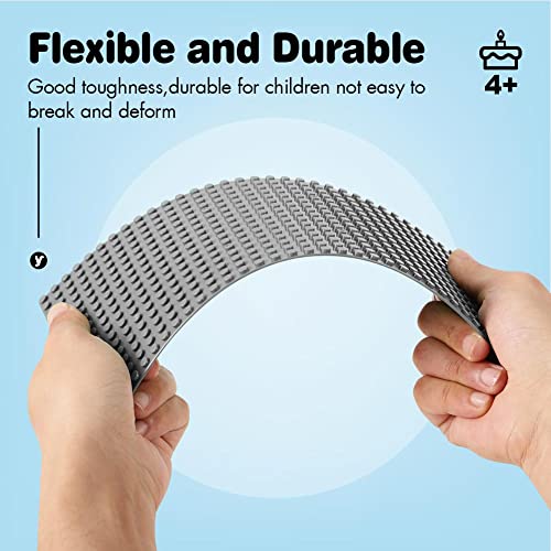 Etarnfly 2 Pack Classic Base Plates, 5" X 10" Sturdiness Building Boards -100% Compatible With All Major Brands, Creative Building Platforms Mats For Building Bricks - Grey #TOP2