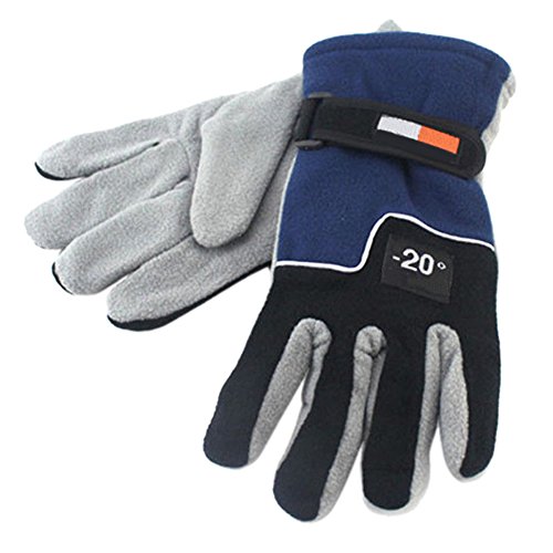 Winterhandschuhe, winddicht, Polar-Fleece-Handschuhe, warm, für Wintersport, Skifahren, Motorradfahren, Radfahren, Wandern, Autofahren und Reiten (blau)