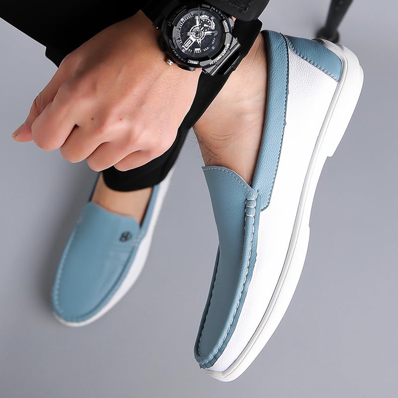 Men's Business Style Color-Blocked Slip-on Loafers, Comfortable and Non-Slip Rubber-Soled Casual and Durable Walking Shoes, Suitable for Men's Outdoor Activities4