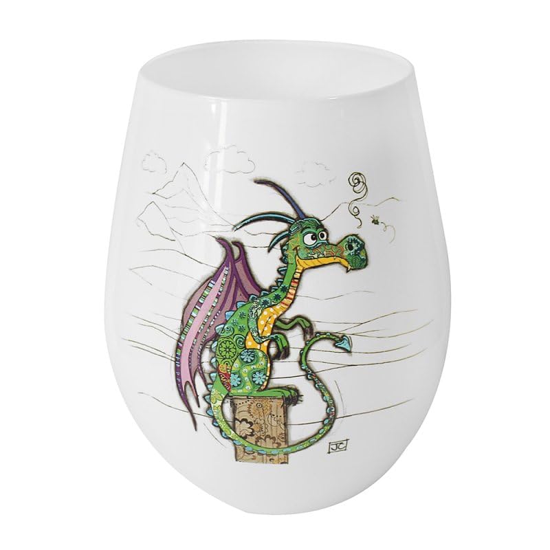 Lesser & PaveyCeramic Stemless Cup Tumbler Duncan Dragon Drawing Drinkware Microwaveable Mug