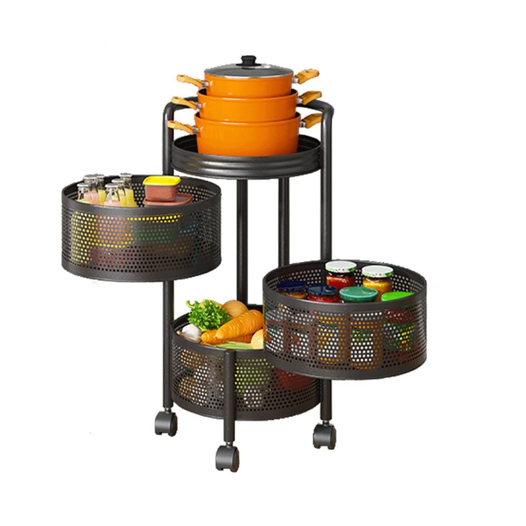 Cesta de frutas giratoria RJJ para suelo: ahorra espacio en tu cocina con este estante multiuso