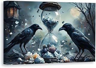 Canvas Wall Art Painting Metaphysical Witch Hourglass Waterproof Abstract Decor for Apartment Nursery Kids Room Hall way 08"x12"