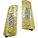 Replacement 1911 Full Size Grips for Kimber, Colt, Rock Island, Springfield, Taurus, & Clones - Grim Reaper Gold Nickel Grips