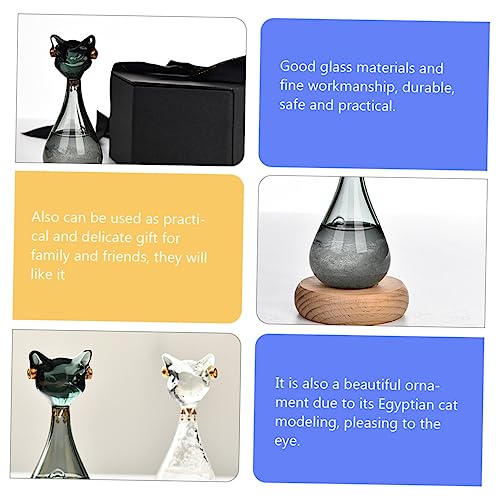 Yardwe Wettervorhersage Flasche eincremehilfe glasflaschen Statuendekor Flasche aus Sturmglas Wettervorhersagebasis Barometer aus Glas Hausschmuck Sturmflasche aus Glas Desktop-Schmuck – Bild 4