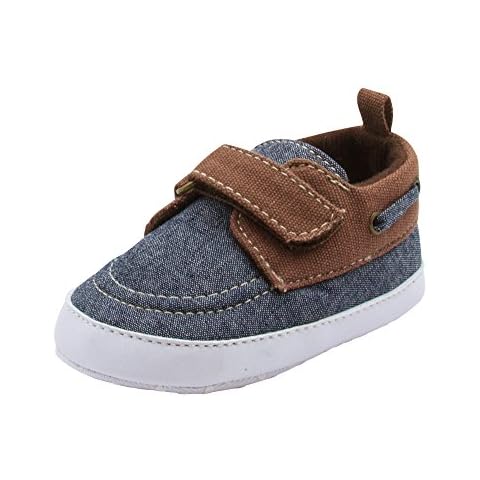BARE HUGS Baby Boys Soft Infant Boat Shoe Style Loafer Blue Denim 6-12 Months Cover
