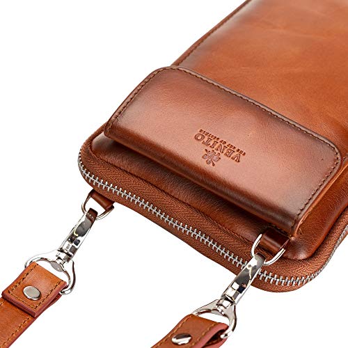 Ferrara Premium Leather Crossbody Phone Purse - Unisex Crossover Sling Shoulder Bag with Card Holder, Travel Wallet4