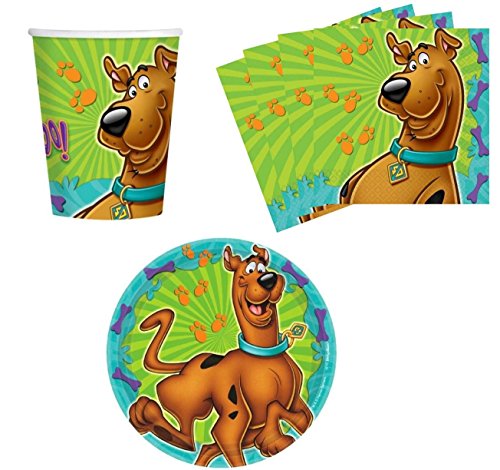 amscan Scooby-Doo Birthday Party Supplies Set Plates Napkins Cups Kit for 16