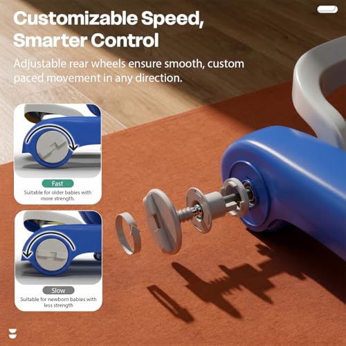 Image of StarAndDaisy Baby Walker for 6-18 Month Baby Boy & Girl /Height Adjustment, Musical Tray & Speed Control /Baby Walker for Kids with Safety Wheels and Comfortable Seat -Blue