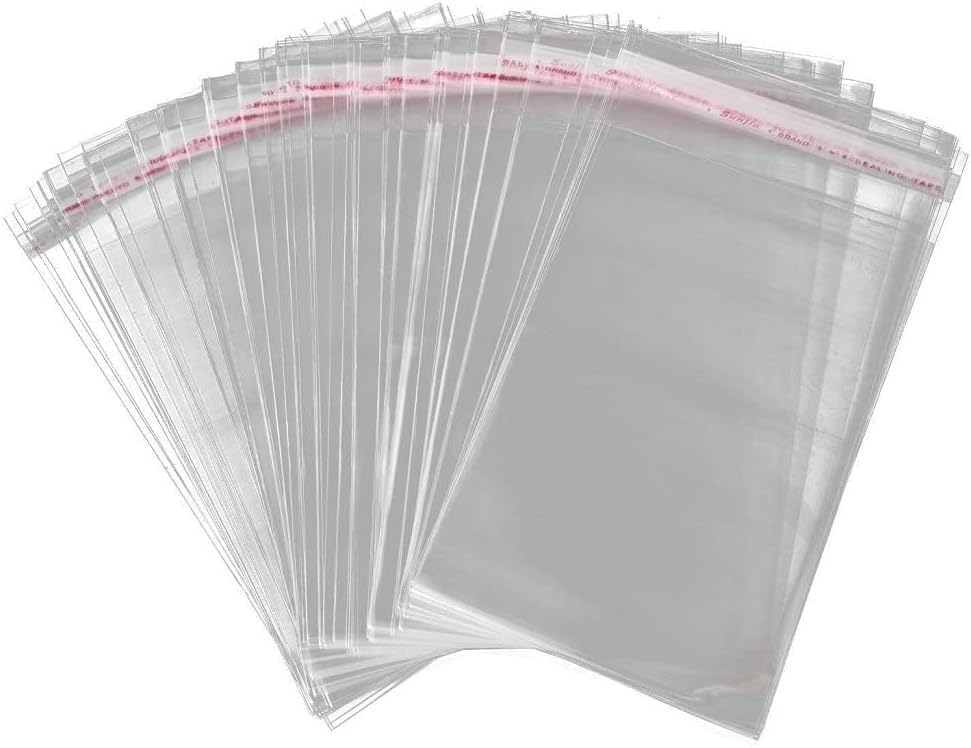 MARKQ 9" x 13" inches Clear Resealable Poly Mailers Bag | [85 Piece] Self-Sealing Plastic Cellophane Cello Bags for Packaging, Clothing, Pants, A4 Documents, Photos