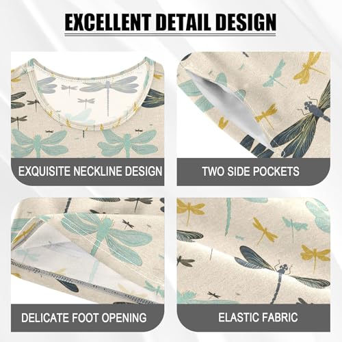 Dragonfly Pajama Set Pajamas Sleepwear Nightwear Loungewear Clothes Set B04048144