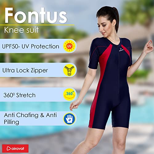 Image of AIRAVAT Fontus 5005 Women's Swim Wear with Stretchable Fabric, High Level of Protection, Comfort and Flexibile (X-Large, Navy Blue)