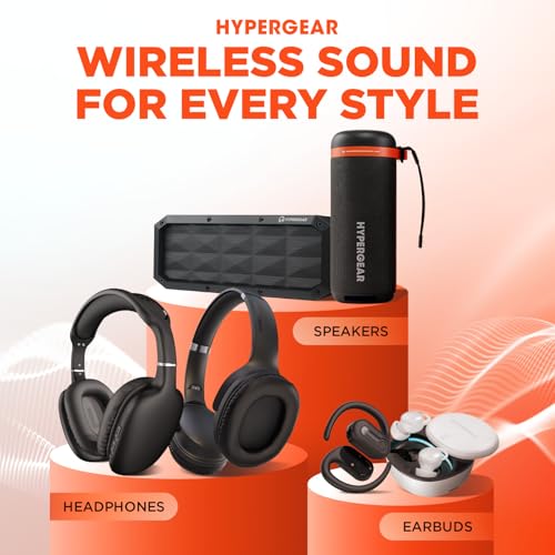 Image of HyperGear Over-Ear Headphones - Wireless Bluetooth Headphones with Noise Isolation, Built-in Mic, Soft Memory Foam Cups for All-Day Comfort, Black