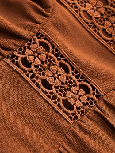 CIDER Maxi Dress for Women Lace Trim Tiered Cami Bohemian Holiday Vacation Square Neck Sleeveless Dress3