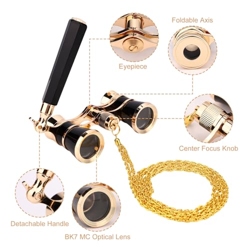 Mini Binoculares de Ópera Compactos con Asa Ajustable miniatura 3