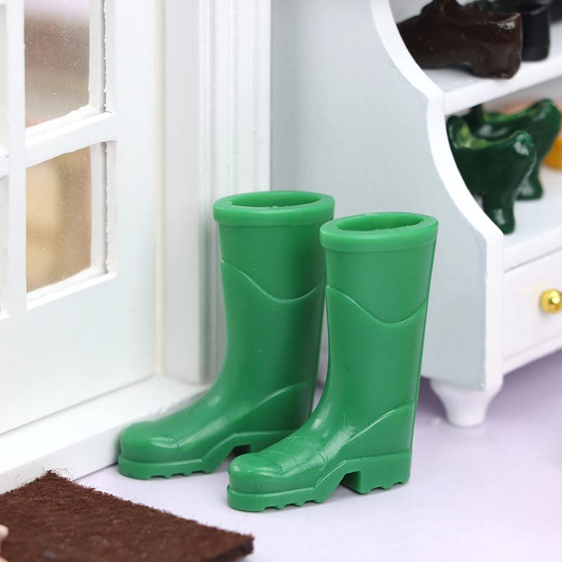 Accesorios de muñeca, Casa de muñecas en miniatura modelo de escena 3 pares de goma botas de lluvia zapatos de simulación de juguete 3