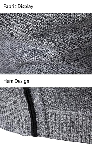 Men's Sweater Vest Knitted Classic Sleeveless Full Zip Turn-Down Cardigan Knit Waistcoat 7