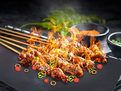 DIKER BBQ Grillmatte, Antihaft 40x33cm Grillmatten, Backmatte für Holzkohle & Backen, Backpapier Wiederverwendbar, Dauerbackfolie für Backofen, Toll über Kohle, Gas, Weber Style Grills Grillzubehör 5