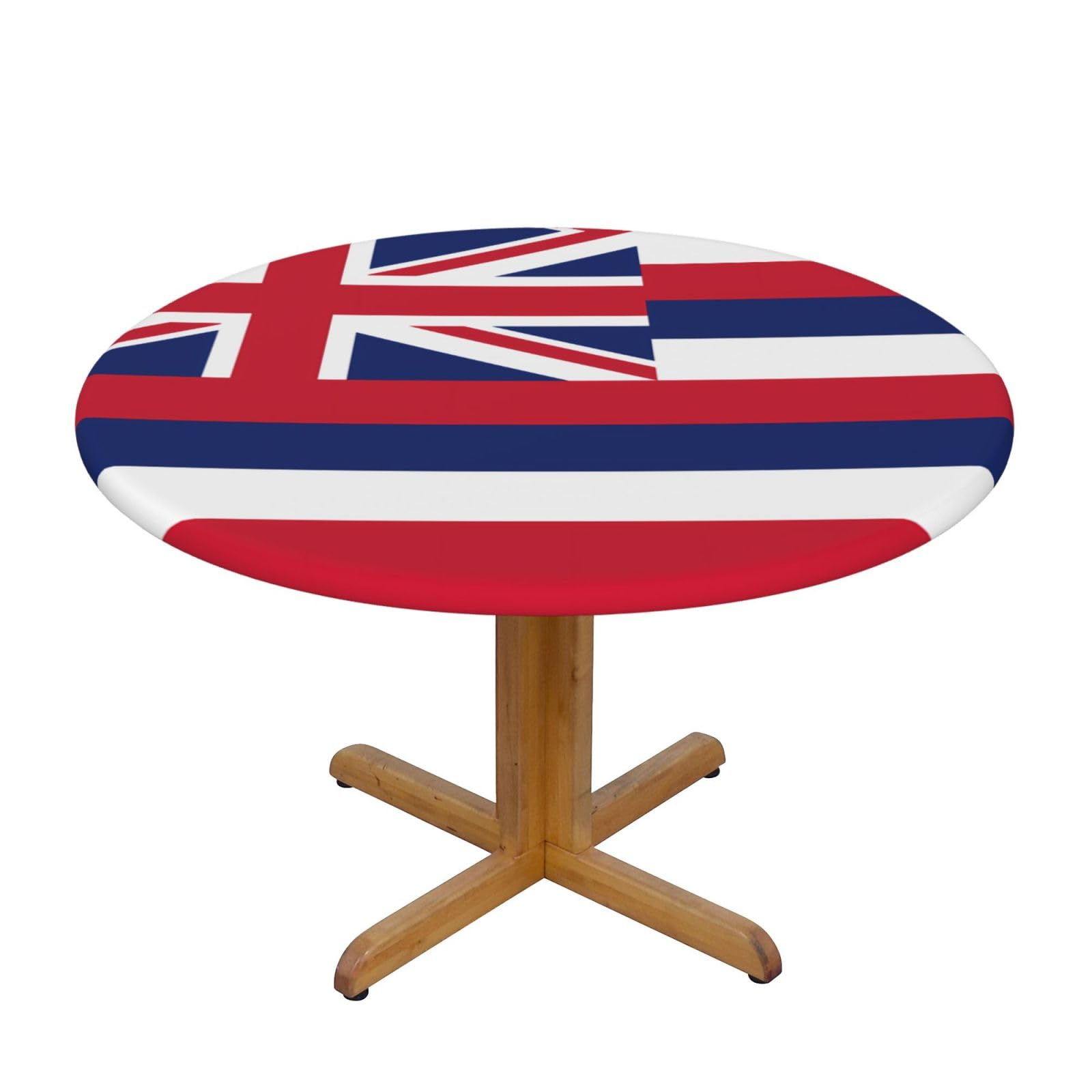 ZQYTGFDC Hawaii Flag S Decorative Round Tablecloth Waterproof Anti Stain Oil Proof Size for 40 50 inch