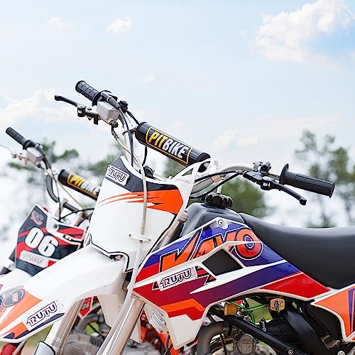 Image of Handlebars 7 /8 Inch for Motorcycle,RUTU Upgraded Universal Dirt Bike Handle Bar with Crossbar Pad Mid-Rise Mini Bike Pit Bike Handlebar for Motocross ATV Quad - Silver
