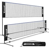 BAGAIL Badmintonnetz, faltbares Nylonnetz, höhenverstellbarer Ständer und Tragetasche, leicht auf- und abbaubar, Ideales Sportnetz für Tennis, Badminton oder Volleyball