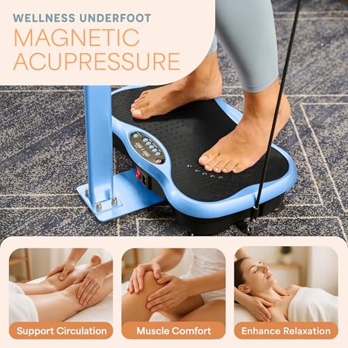 Image of Lifepro TrimLite Vibration Plate with Handle - Vibration Plate Exercise Machine with 99 Speed Levels, Bluetooth & Magnetic Acupoints - Whole Body Vibrating Platform Machine for Lymphatic Drainage