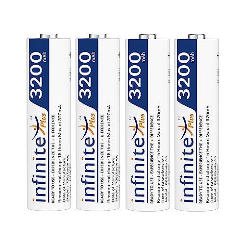 Envie Infinite Plus AA 3200mAh Ni-MH Rechargeable Batteries, High...