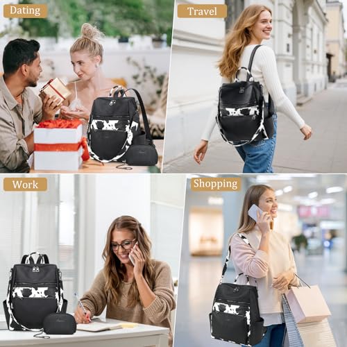 Image of AGLOD Leather Backpack Purse for Women Designer Ladies Shoulder Bag Fashion Faux Work Travel Handbags