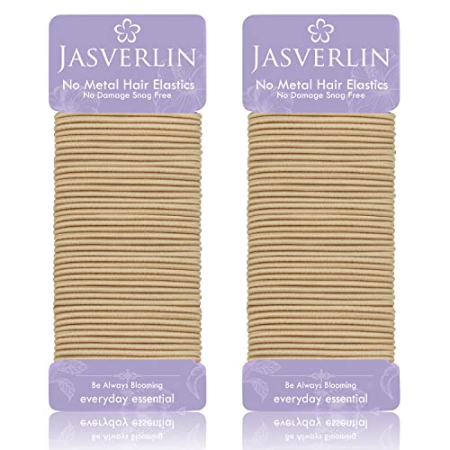 JASVERLIN Lazos Elásticos para El Cabello de 2 mm, Corbatas Delgadas para El Cabello para Mujeres, Niñas, Niños, Cabello Fino A Medio, Sin Tirones, Sin...