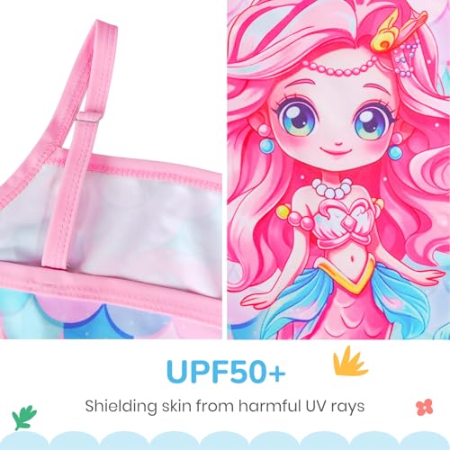 Image of LQSZ Girls Rash Guard Sets Long Sleeves Swimsuit 3 Pieces Tankini Bathing Suit Swimwear for Girls 3-12 Years