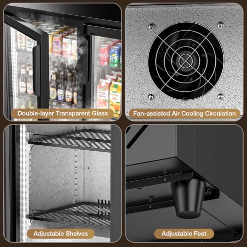 Image of Electactic 6.5 Cu.Ft Wine & Beverage Refrigerator, Double Glass Door Beverage Cooler, Built-in & Freestanding Drink Fridge with LED Light, for Bar, Kitchen, Office