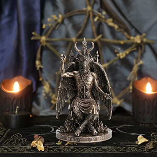 Estatua Baphomet Resina Bronce Antiguo 9.5 pulgadas miniatura 6