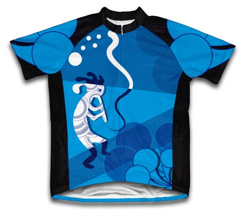 ScudoPro Blue Swirl Musician Short Sleeve Cycling Jersey for Youth - Size M