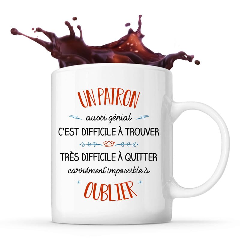 Planetee Tasse Patron aussi génial | Idée Mug Cadeau Travail Métier Départ Retraite Collègue Anniversaire Noël