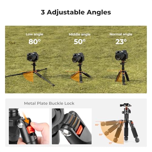 K&F CONCEPT Mini Desktop Tripod, 20.5''/ 52cm Compact Desk Material Tripod with 360° Ball Head, 1/4'' Quick Release Plate for Camera Video Camcorder, Load up to 13.22 lbs/6 KG - Image 5