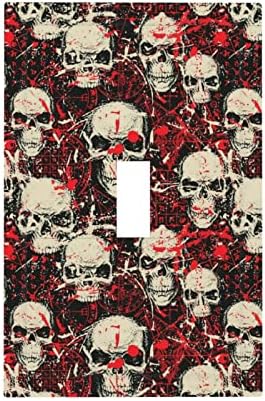 Skull Single Toggle Light Switch Cover 1 Gang Wall Plate Decorative Switchplate Electrical Faceplate for Bathroom Kitchen Living Room Home Decor