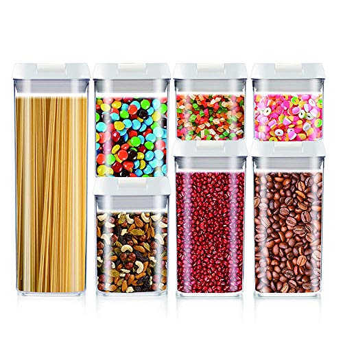 Airtight Food Storage Container Set, Kitchen and Pantry Containers, BPA Free Containers, Keep Food Fresh, Dry and Organized, Set of 7, with Improved Lids Food Storage WANGSHAOFENG