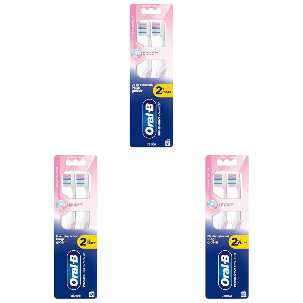 Oral-B Pro-Sensitive Advanced Hassas Temizlik Diş Fırçası, Ekstra Yumuşak, 2 Adet (3 paketi)